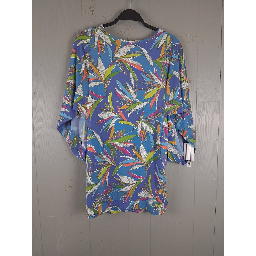 NEW Trina Turk Swim Spa Tunic Cover Up S Blue Kimono‎ Sleeve Resort MSRP $144